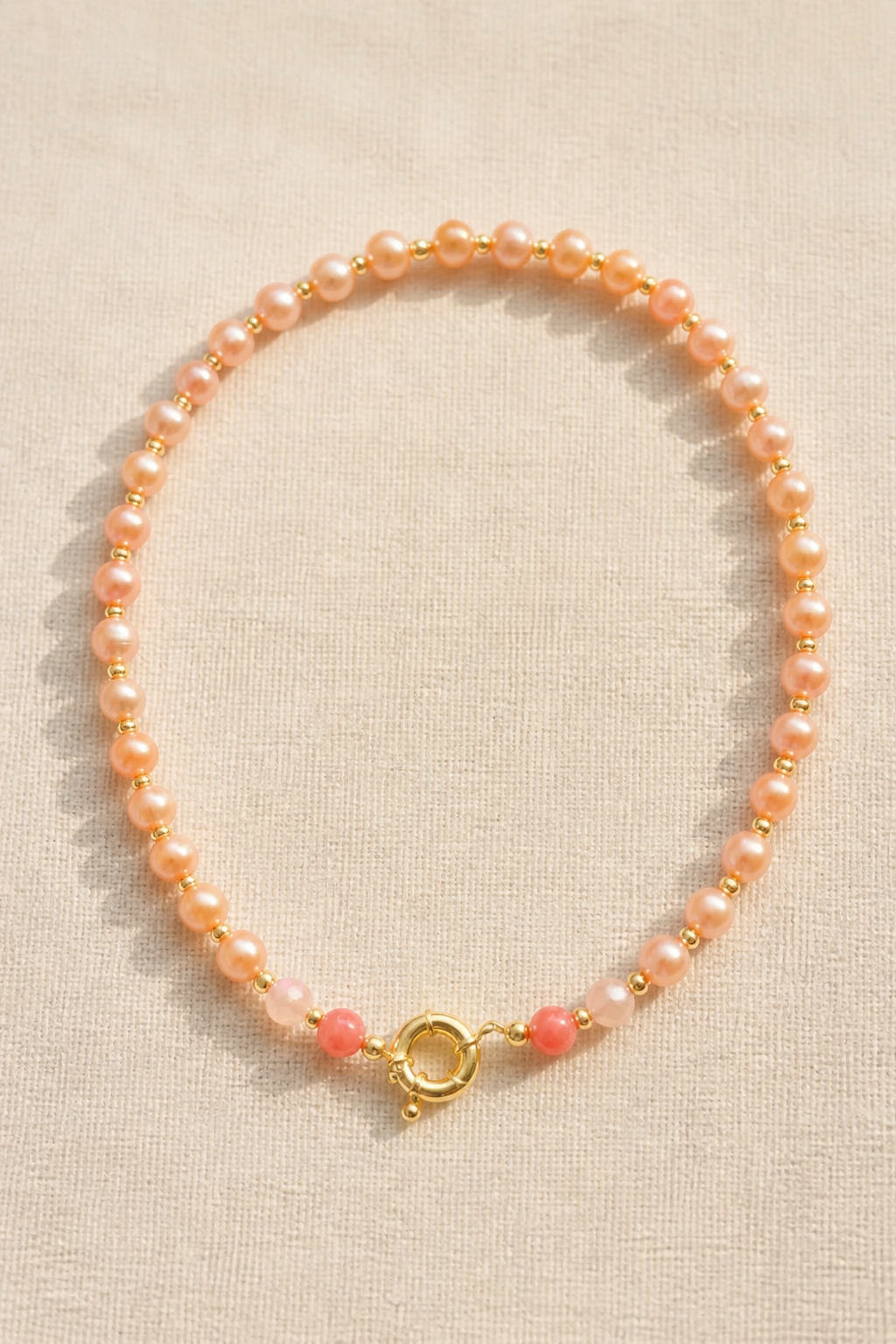 Sandy Shores | Fresh Water Pearls Gold Filled Charm Clasp 17”