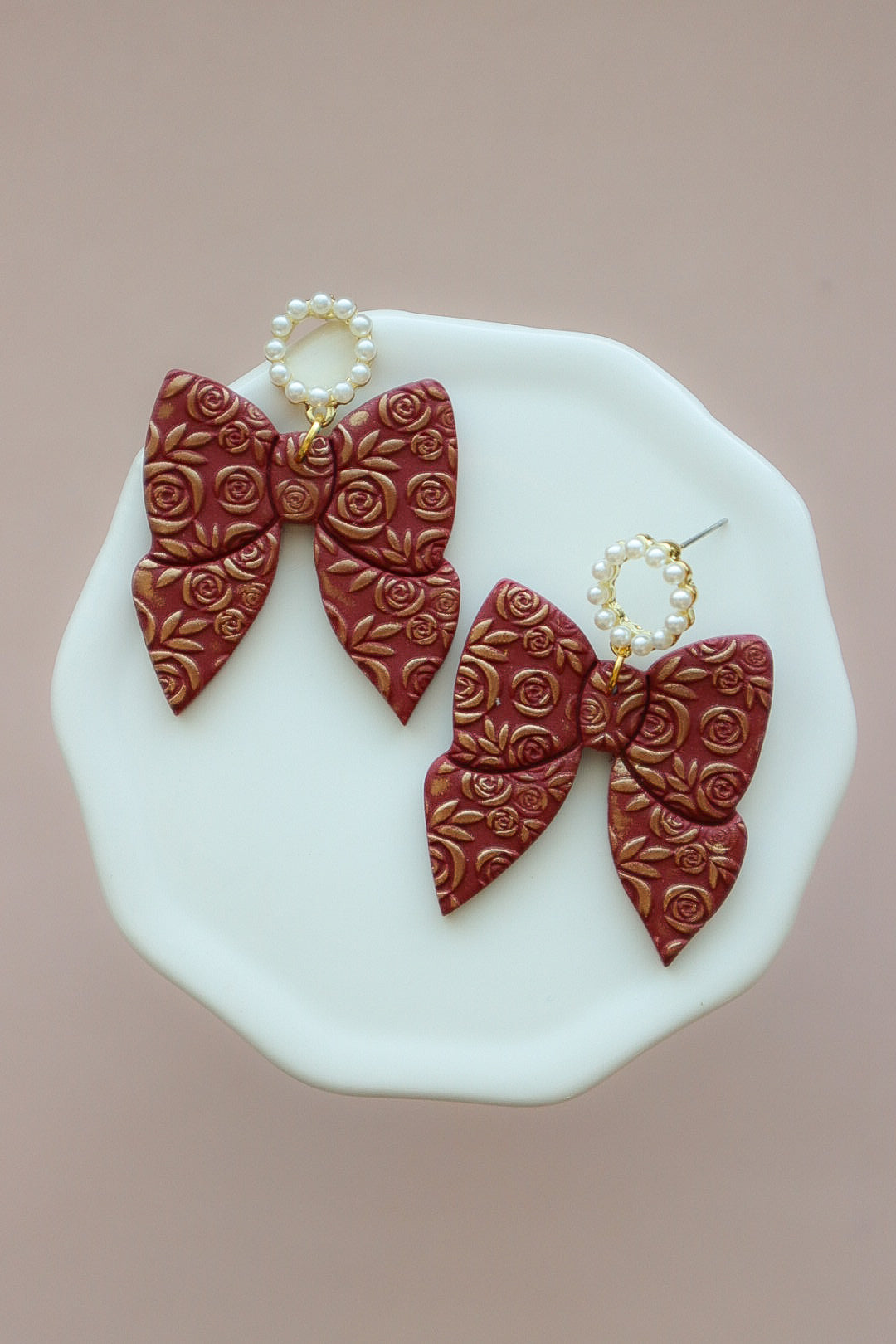 Enchanted Rose Bow | Burgundy