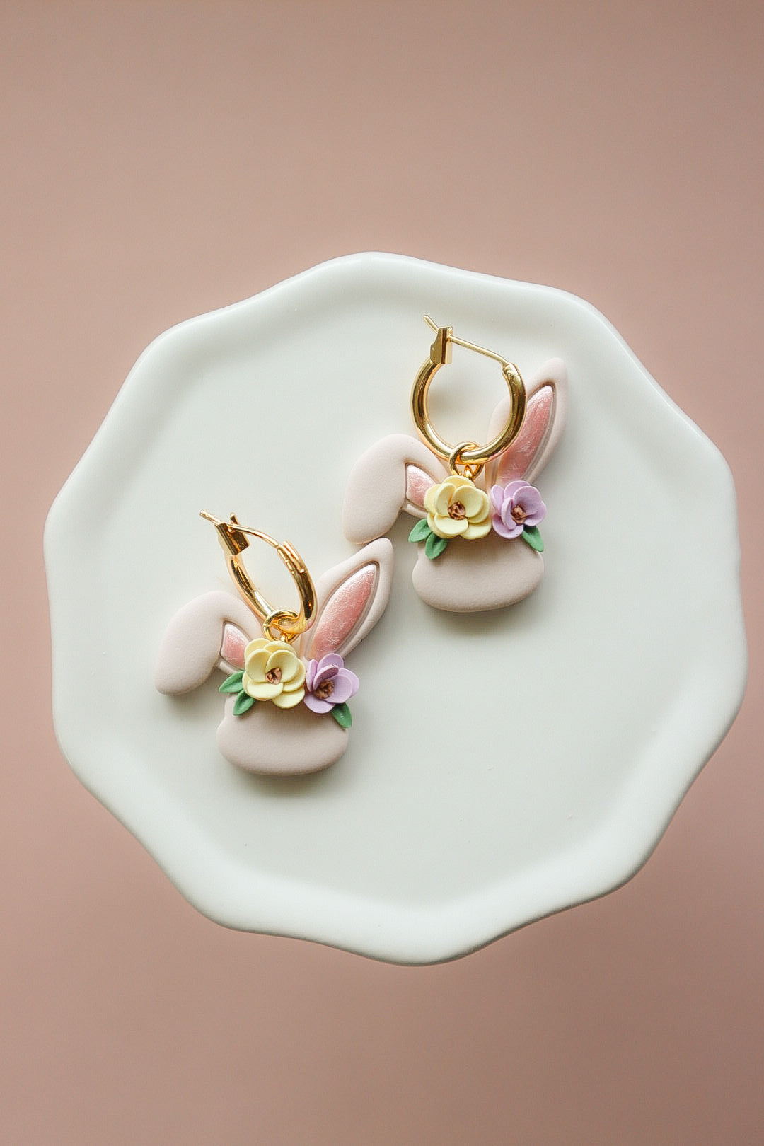 Floral Bunny Hoops