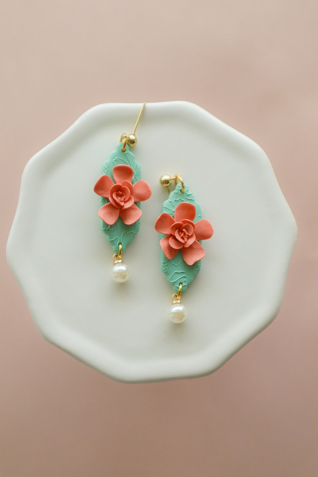 Seafoam Drop Pearl Dangles