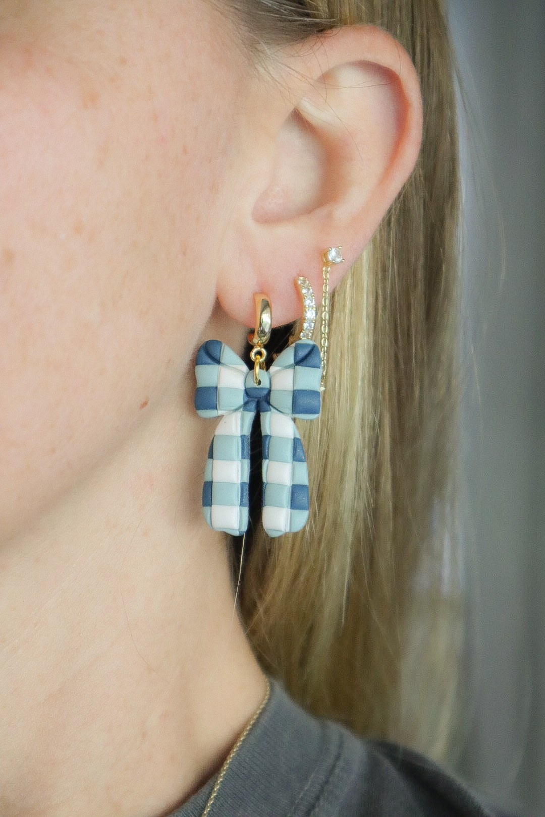 Fall Plaid Bow | Teal + Cream