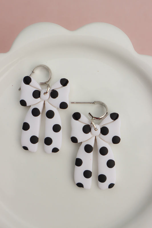 Black & White Polkadot Bow