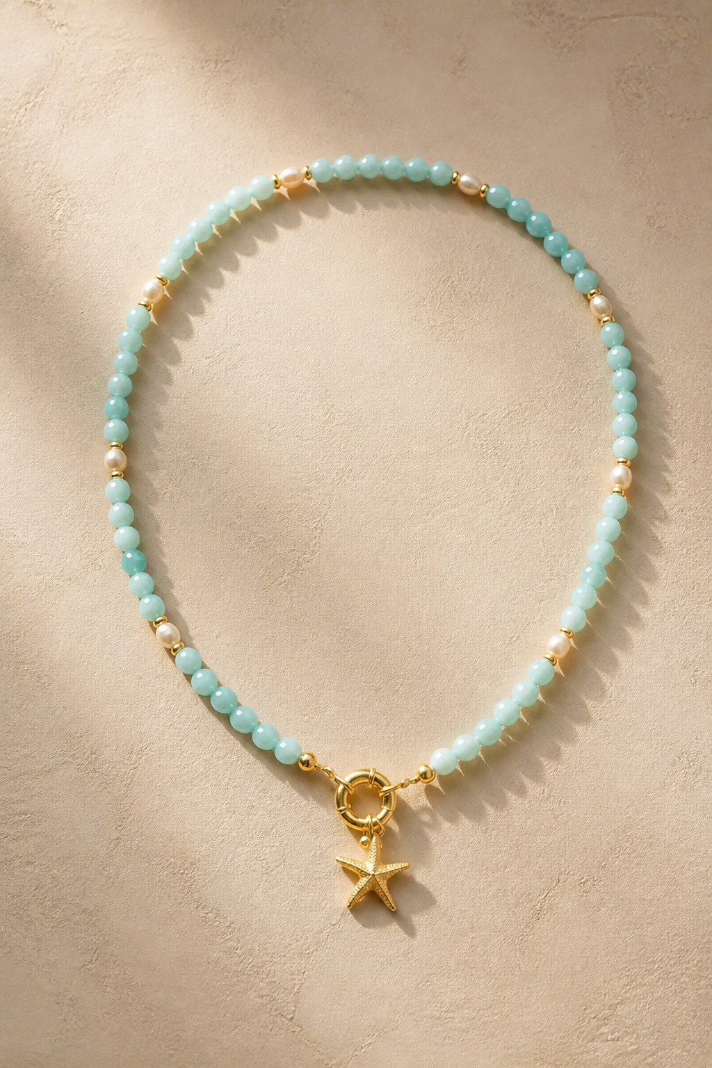 Castaway | Fresh Water Pearls Gold Filled Starfish Charm + Charm Clasp 17”
