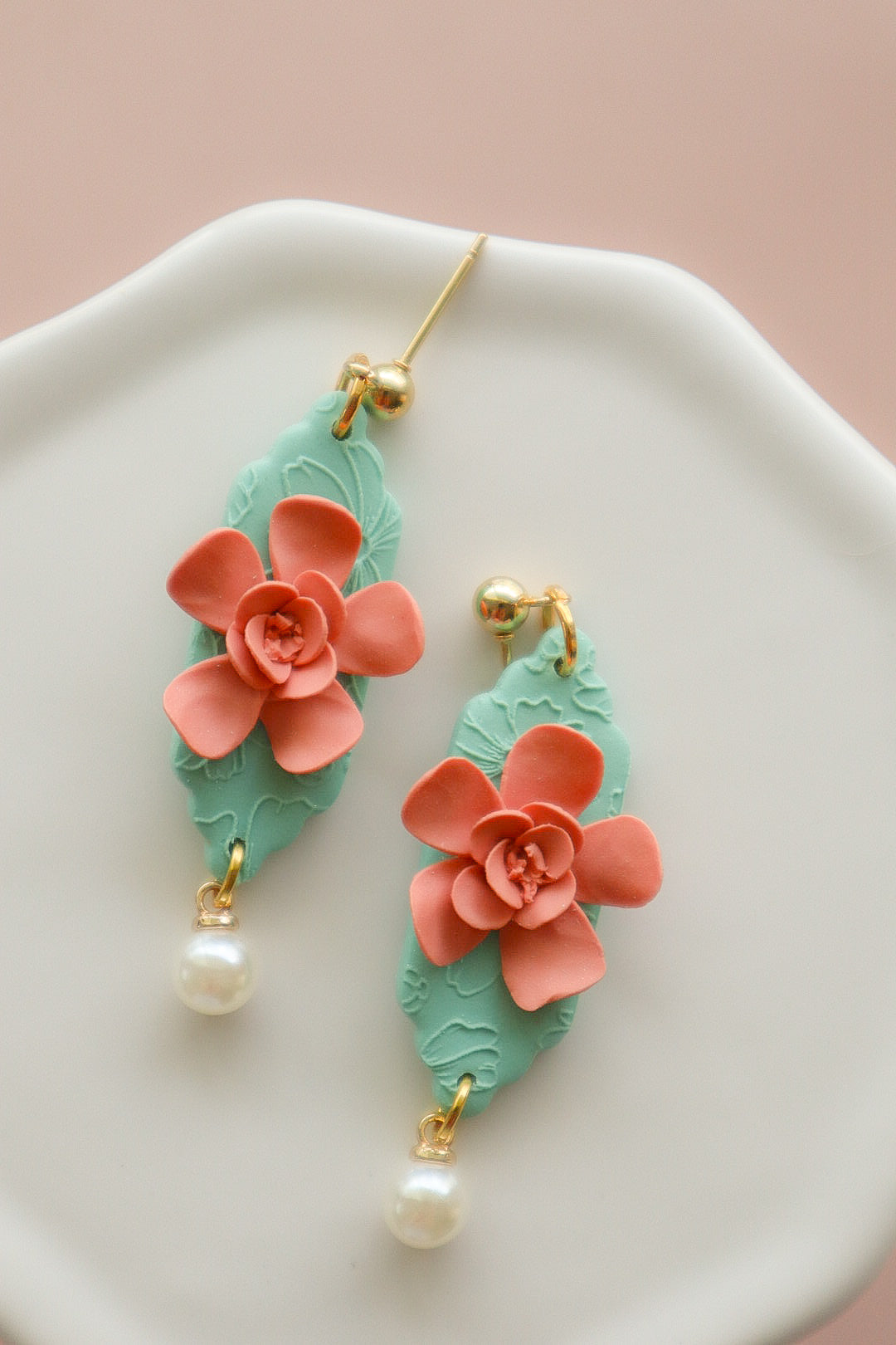 Seafoam Drop Pearl Dangles