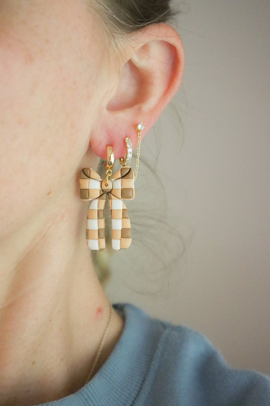 Fall Plaid Bow | Brown + Cream