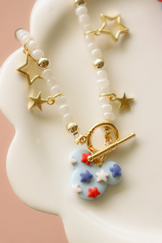 Red White & Blue Star Toggle Necklace