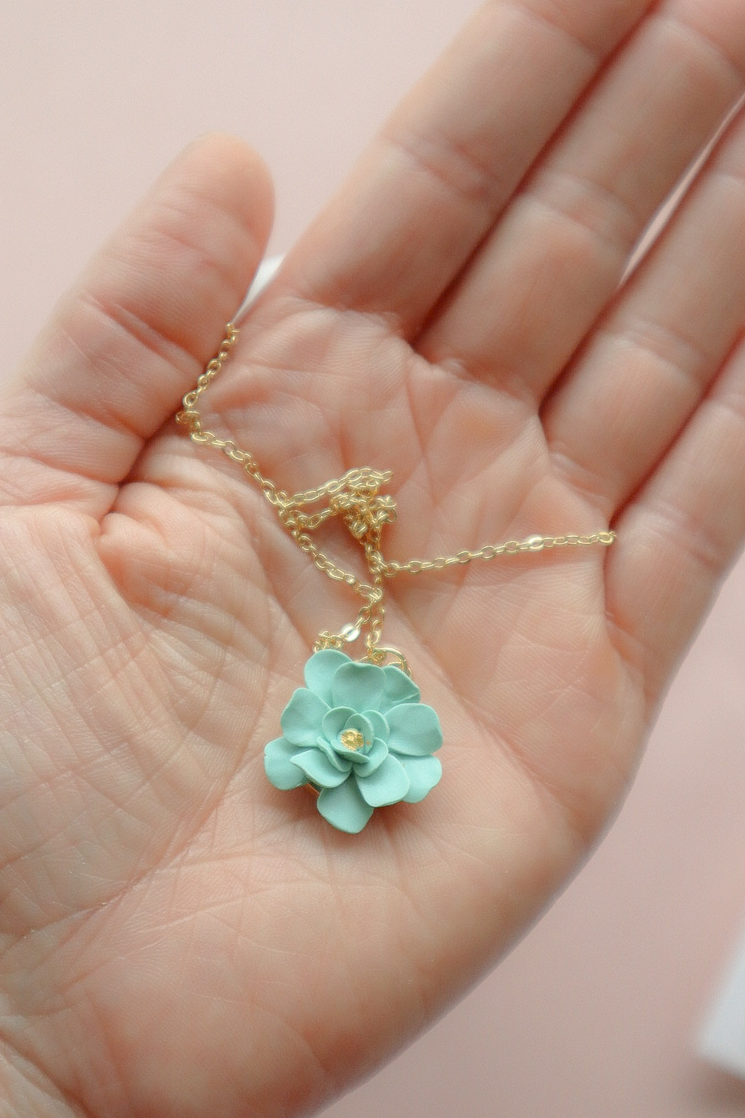 18k Gold Filled Seafoam Floral Necklace (16” + 2” extender)