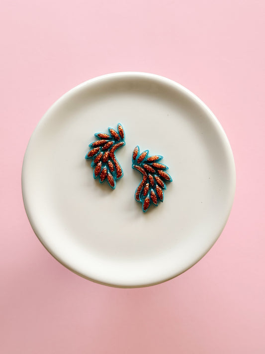 Showgirl Feather Studs
