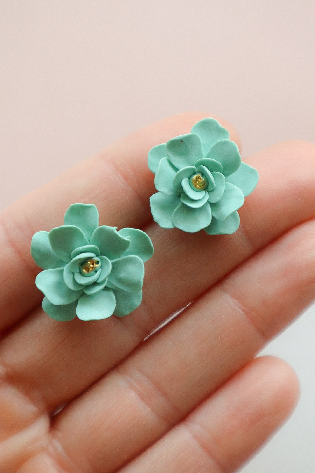Seafoam Flower Studs