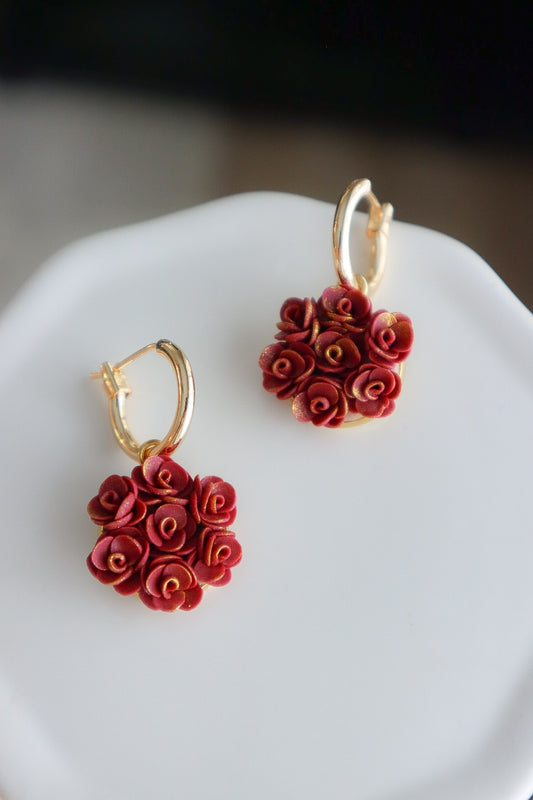 Enchanted Rose Cluster Hoops