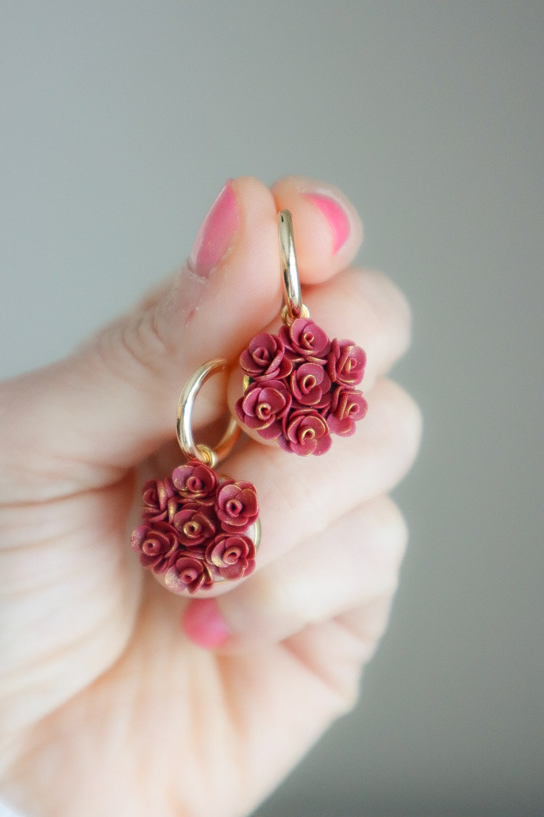 Enchanted Rose Cluster Hoops