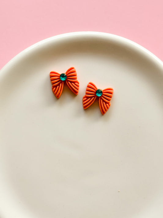 Showgirl Bow Studs | Orange