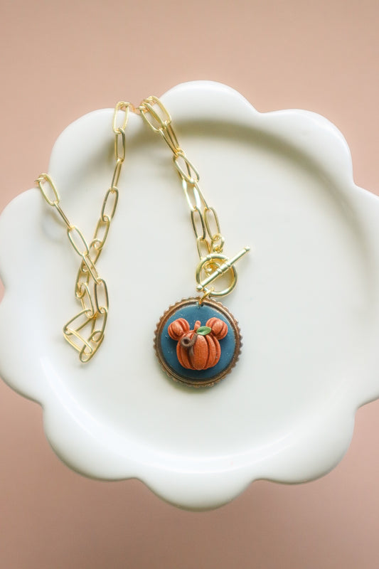 Magical Mouse Pumpkin Necklace | Gold Filled: 15", 16", 18" Toggle Clasp