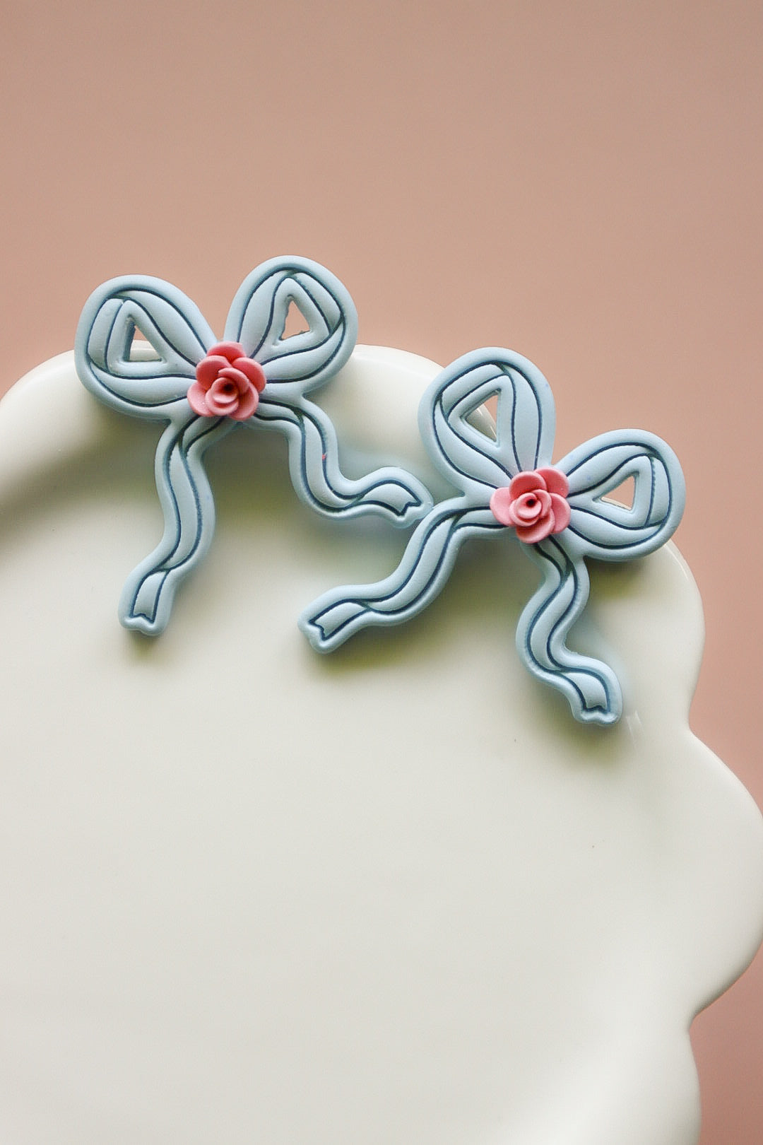Oversized Regal Rose Bow Studs