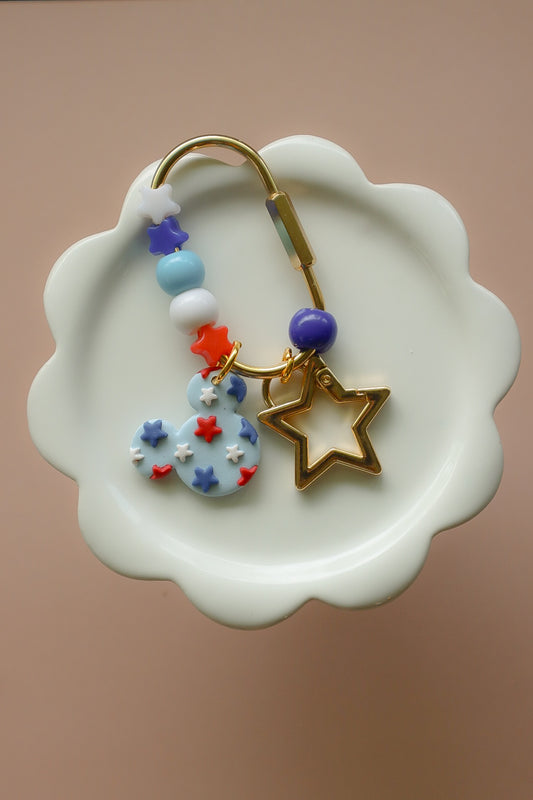 Red White & Blue Carabiner Bag Charm