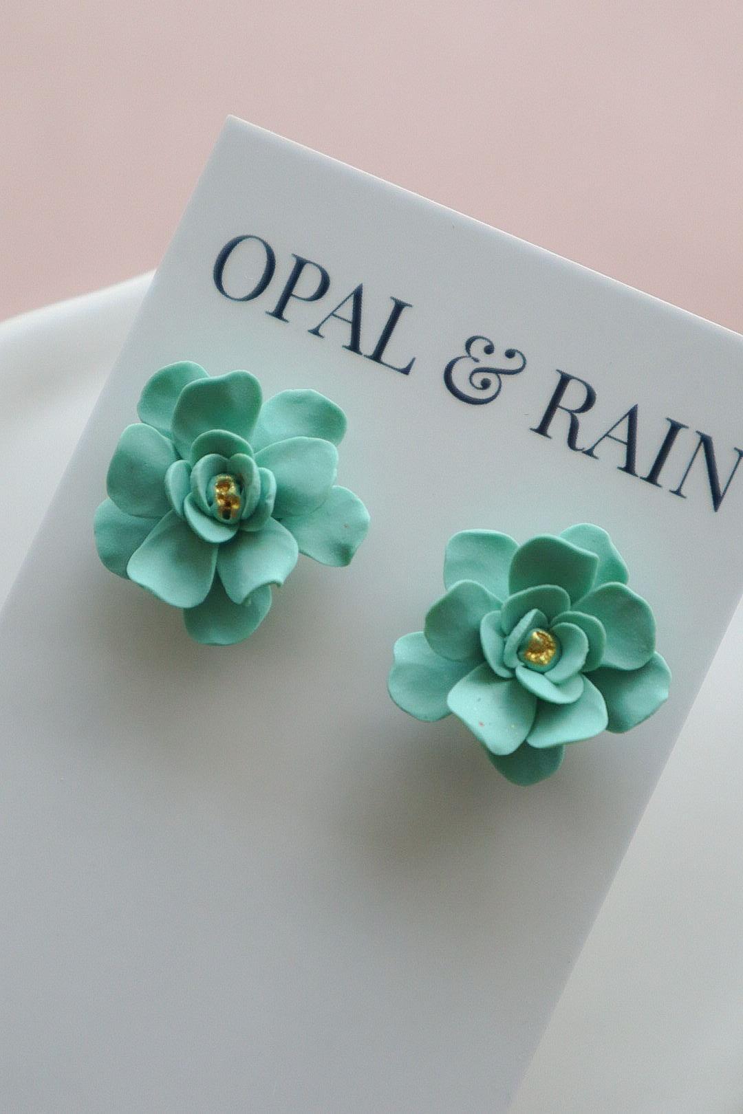 Seafoam Flower Studs