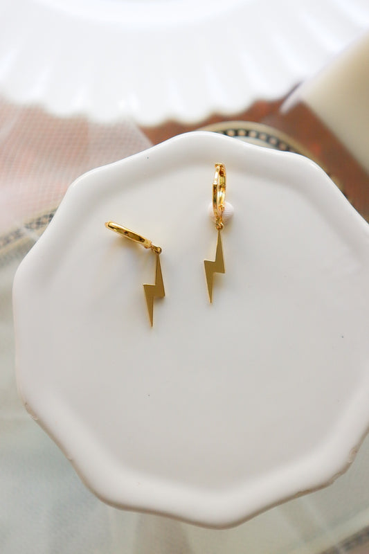 Gold Filled Lightning Bolt Huggies