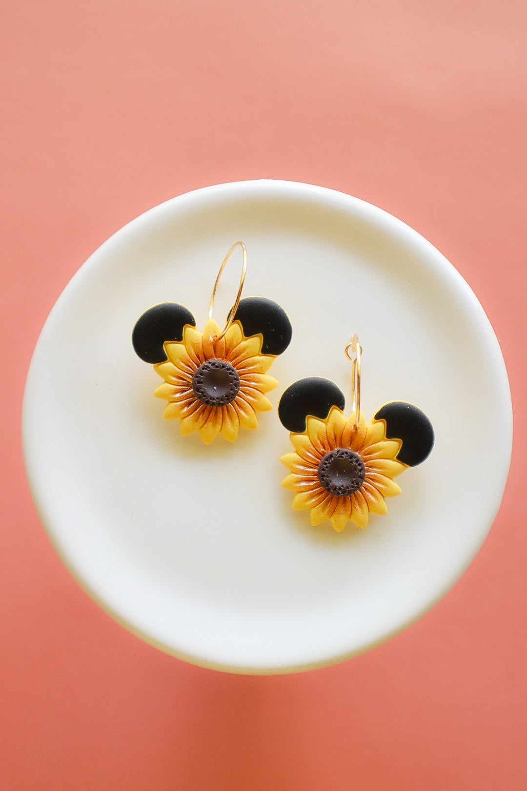 Magical Mouse Sunflower | 20mm Gold Filled Hoop