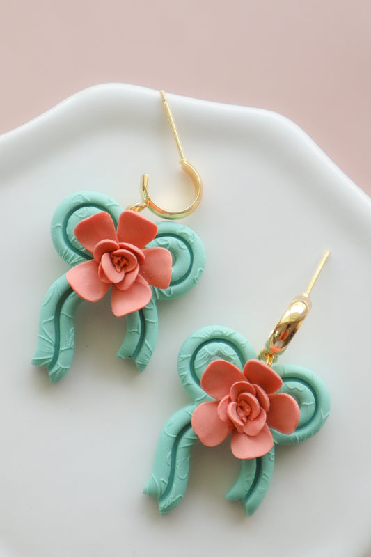 Seafoam Floral Bows
