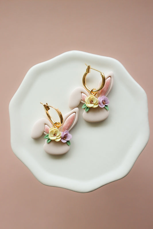 Floral Bunny Hoops