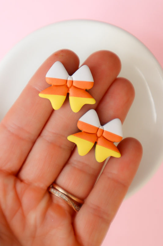 Candy Corn Bow Stud